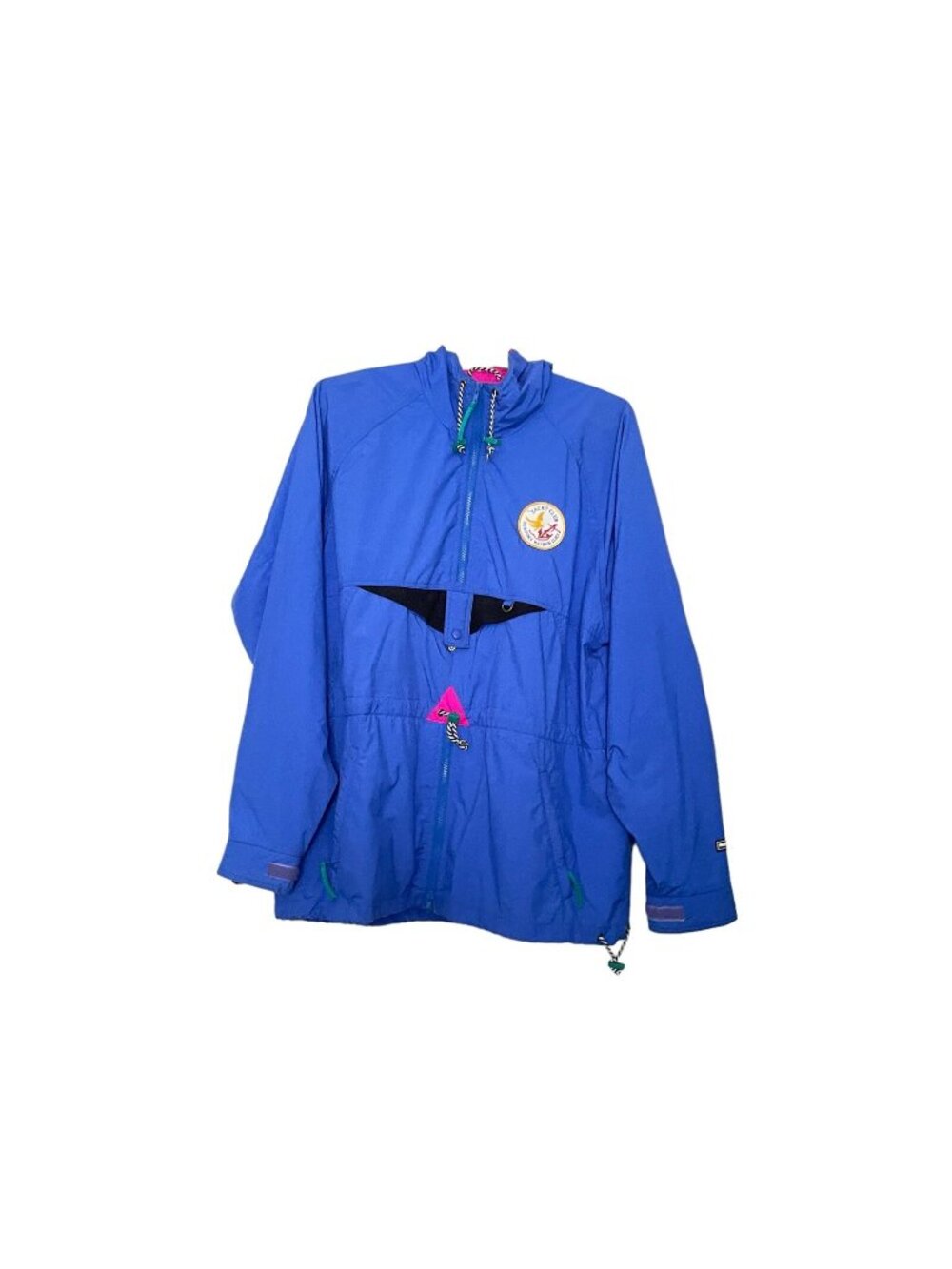 Helly Hansen Mens XL  Color Block Windbreaker Yacht Club Hooded Blue